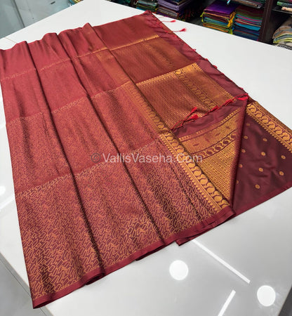 Semi Soft Silk   - Borderless - Contemporary Design - Wine  Shade -VVSSS012
