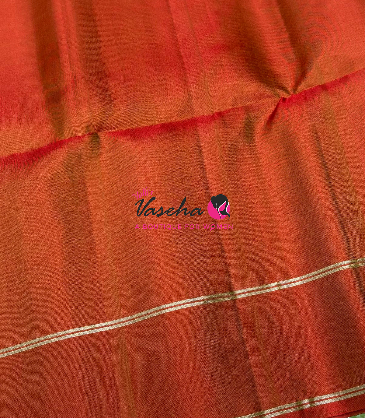 Pure Soft Silk Saree - Cream & Rust Orange Shade - VVPSS127