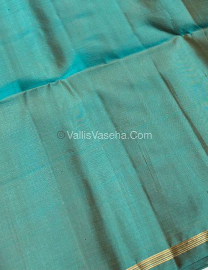 Pure Soft Silk Saree  - Yellow & Blue Combo  - VVPSS055