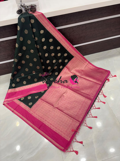 Banarasi - Heritage - Contrast  - Retta Petta border - VVBHS017