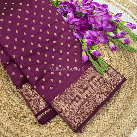 Semi Tussar Silk  -   Wine Shade  - VVSTS014