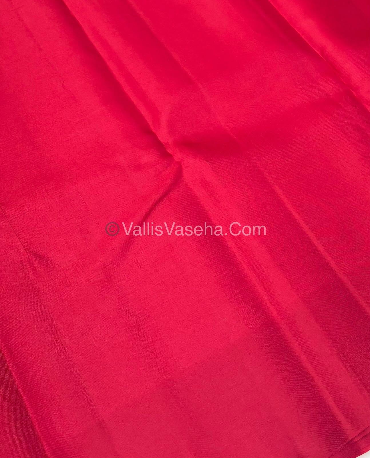 Half Mixed Soft Silk Saree - Peach With Red  - VVPSS073