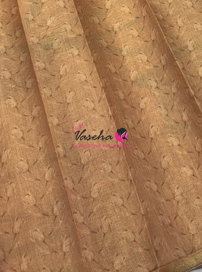 Linen Tissue Saree - Peach Shade - VVLTS006
