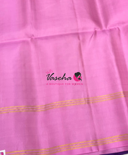 Pure Soft Silk Saree  - Purple & Light Pink Combo - VVPSS134