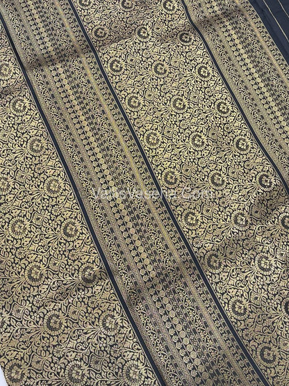 Semi Soft Silk - Border less - Black Shade -VVSSS034
