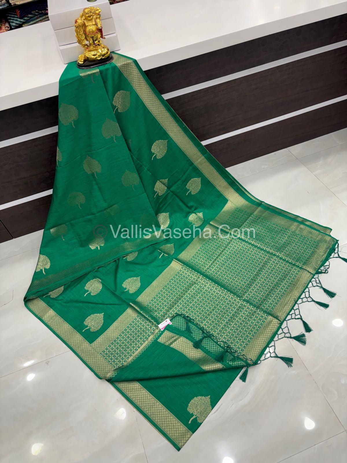 Banarasi - Heritage Silk - Semi Kathan Silk - Dark Green Shade - VVBHS007