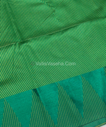 Semi Raw Silk - Green With Green Shade - VVRS006