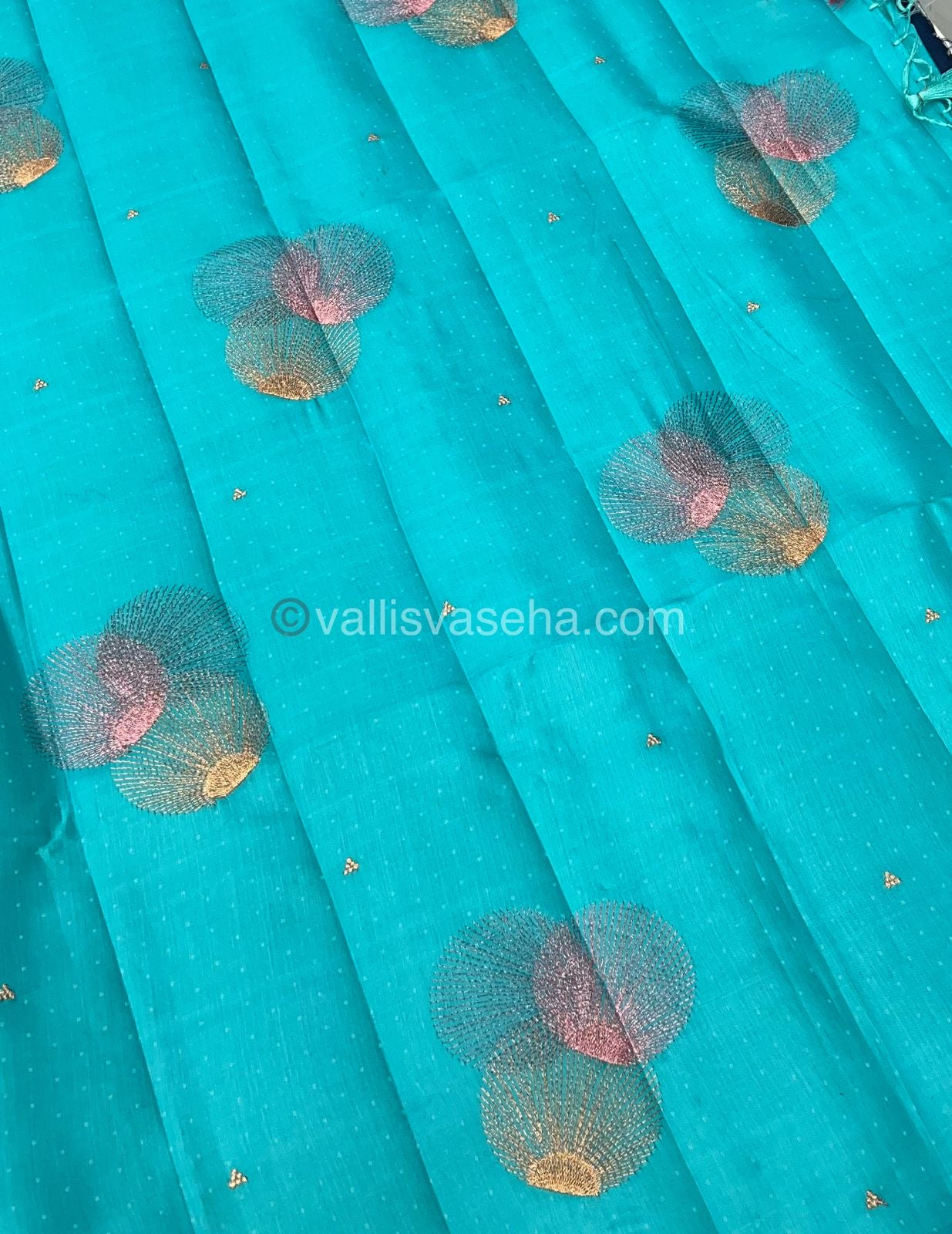 Butter Silk - Round Butta - Blue & Blue Blouse Combo - VVBS001