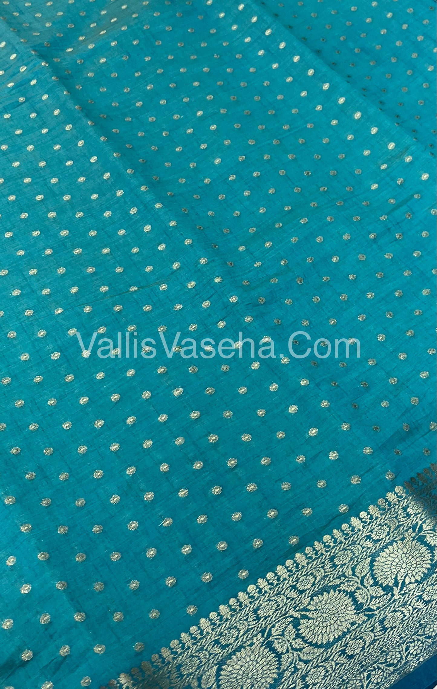 Semi Tussar Silk - Blue Shade  - VVSTS015