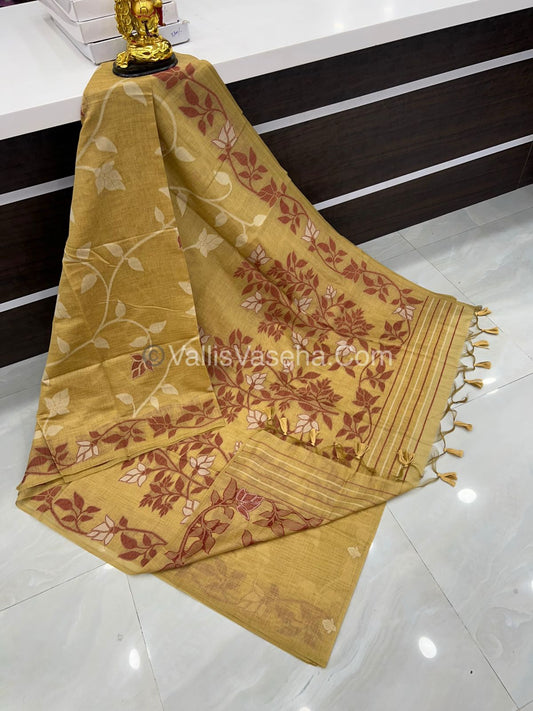 Muga Cotton Saree - Contrast Blouse - VVMCS001