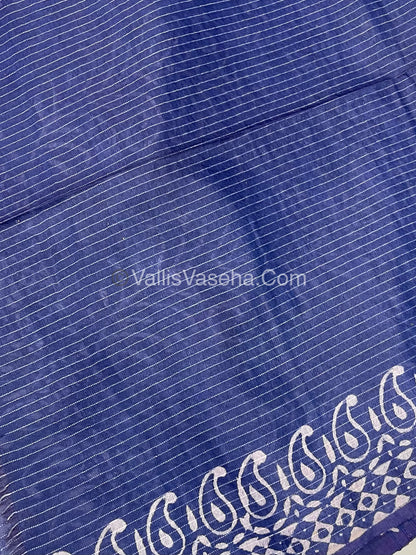 Bhagalpuri Silk | Pink with Blue Shade |VVBS009