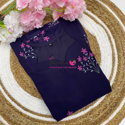 Ready Made - Georgette - Maxi - Dark Purple Colour - VVRMG001