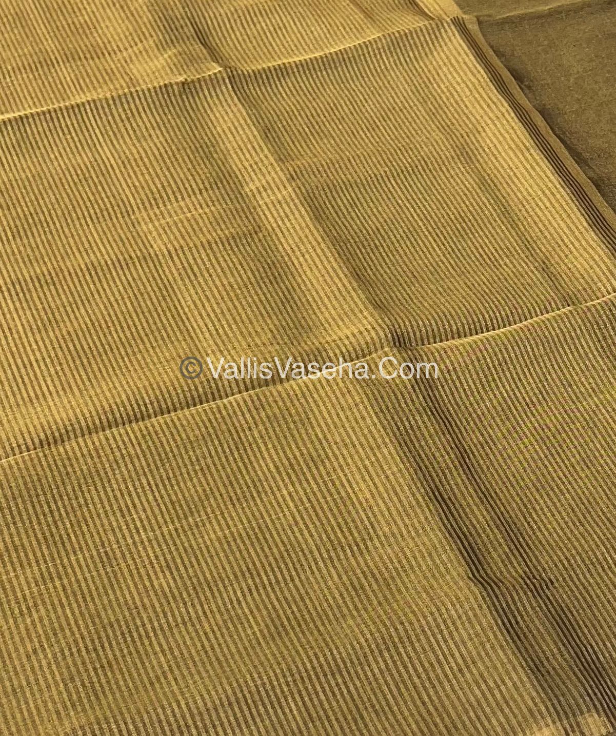 Pure Maheshwari Tissue Silk - Triple Tone Brown & Gold Shade - VVMTS001