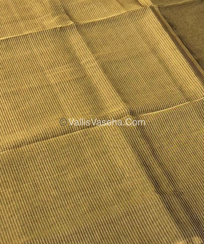 Pure Maheshwari Tissue Silk - Triple Tone Brown & Gold Shade - VVMTS001