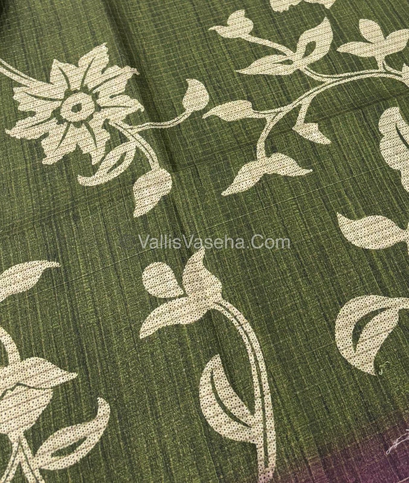 Art Tussar / Art Silk - Green & Brown - VVATS003