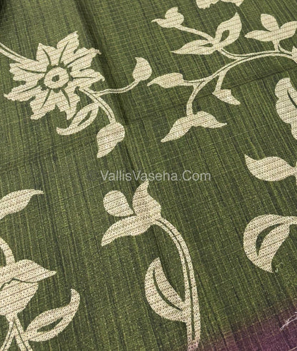 Art Tussar / Art Silk - Green & Brown - VVATS003