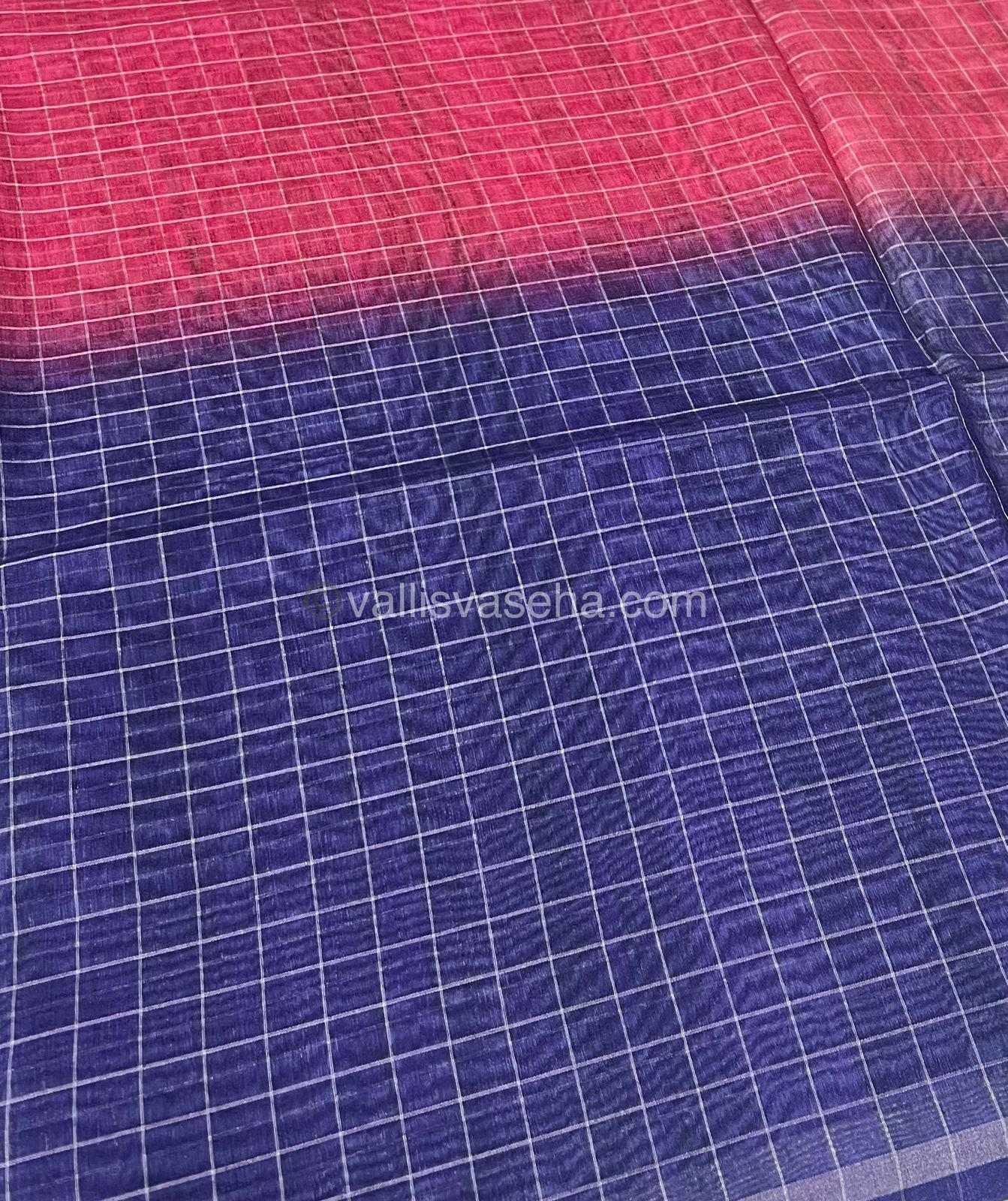 Semi Chanderi Saree - checks pattern - VVSCS002