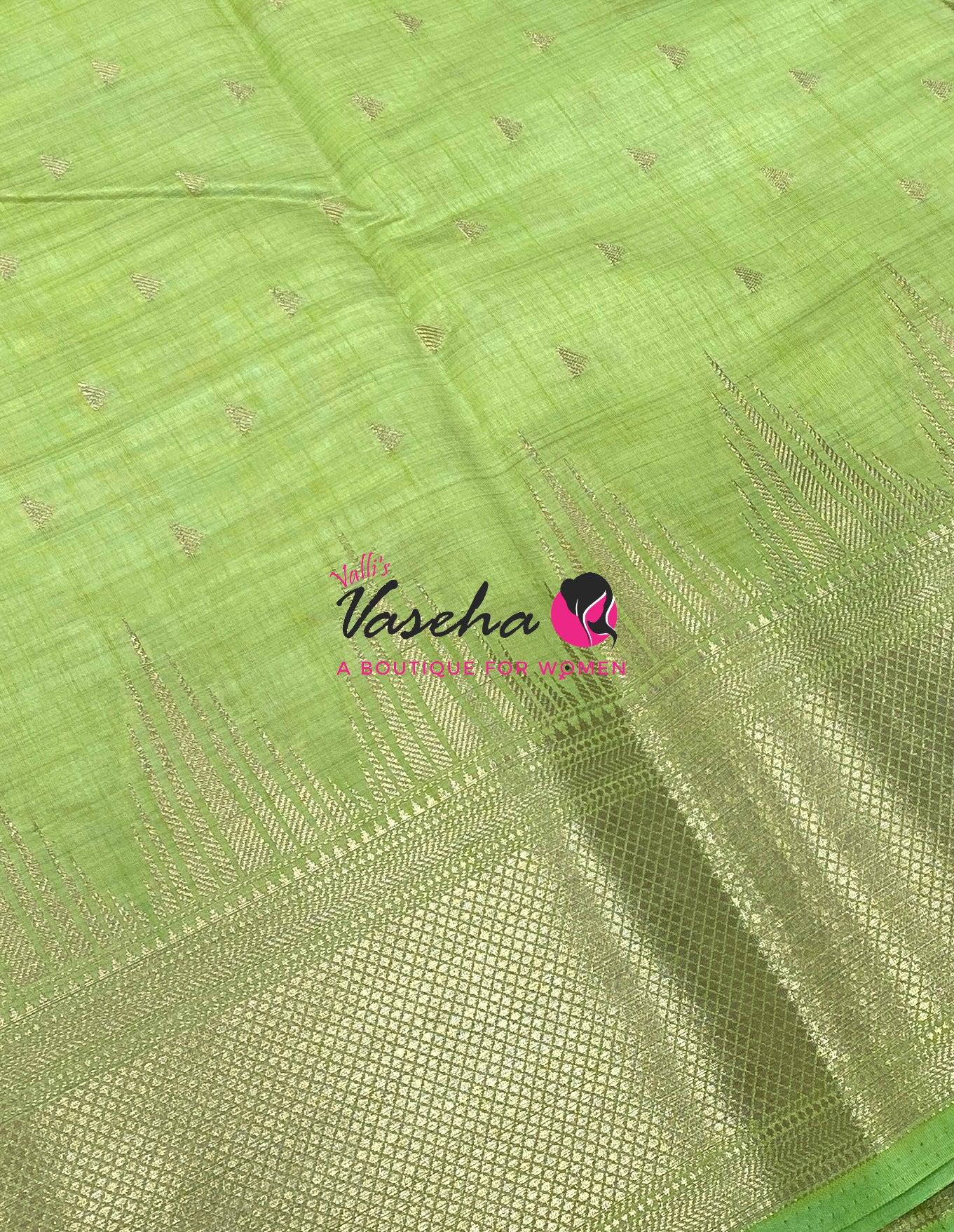 Semi Tussar Silk Saree | Pista Green Shade |VVSTS054