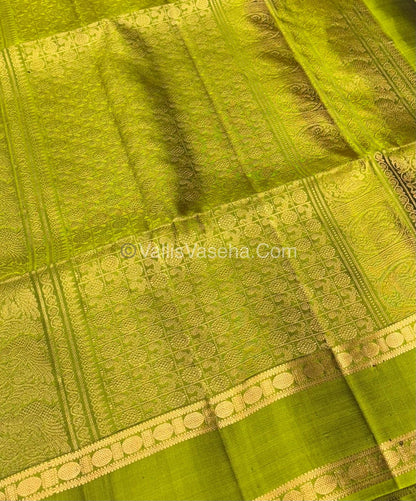 Pure Soft Silk Saree - Retta Petta Border- Mayil & Chakkaram - VVPSS057