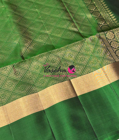 Pure Soft Silk Saree - Yellow & Green - VVPSS121