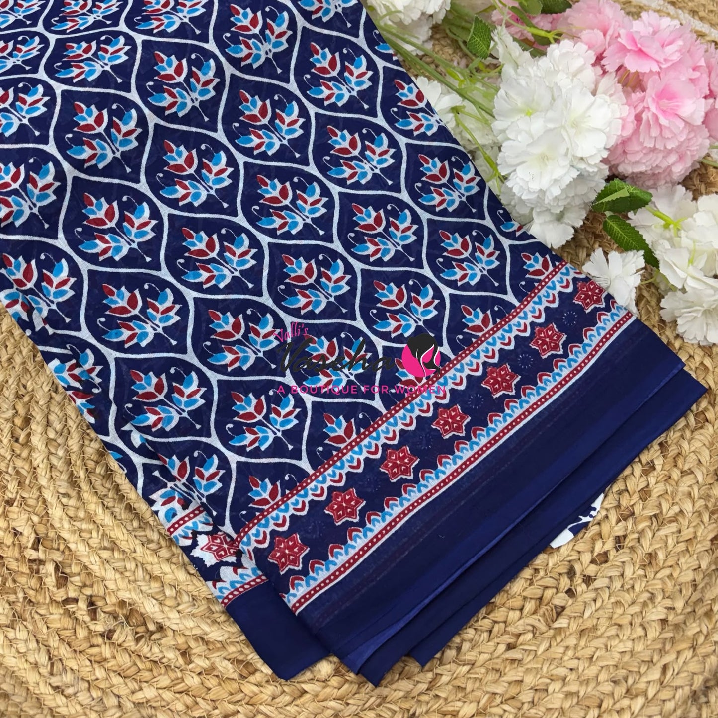 Pure Soft Mul Mul Cotton Sarees - Hand Block Prints - VVMMC011