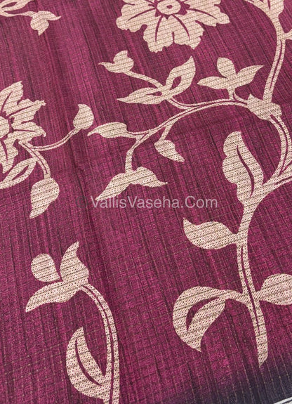 Art Tussar / Art Silk - Pink & Dark Purple - VVATS003