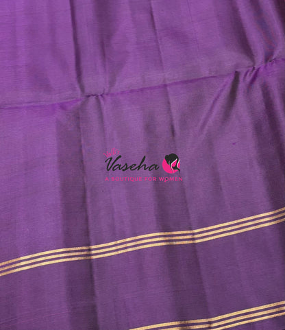 Pure Soft Silk Saree  - Pink & Purple Combo - VVPSS145