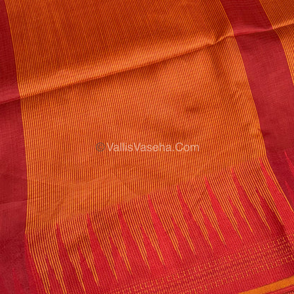 Semi Raw Silk - Orange With Red  Shade - VVRS007