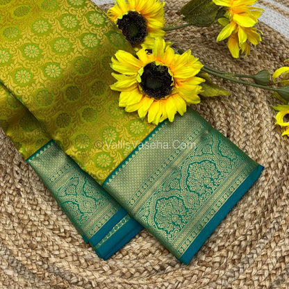 Semi Bridal Kanchipuram Silk - Green With Blue Shade  - VVSBK001