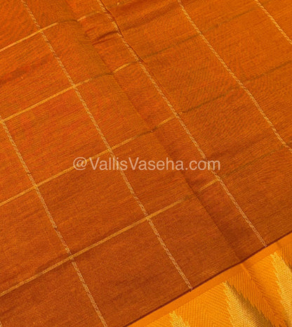 Semi Silk Cotton Saree - Pink with Orangish Yellow Shade - VVSSC002