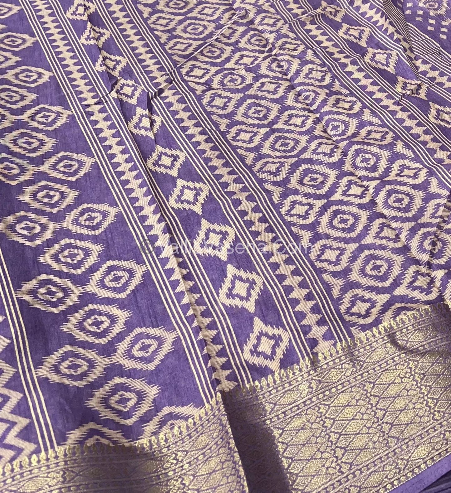 Semi Binny Silk - Ikkat Design - VVSBS004 - lavender shade