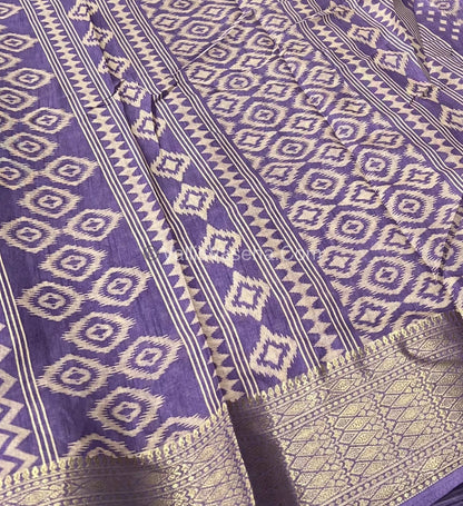 Semi Binny Silk - Ikkat Design - VVSBS004 - lavender shade