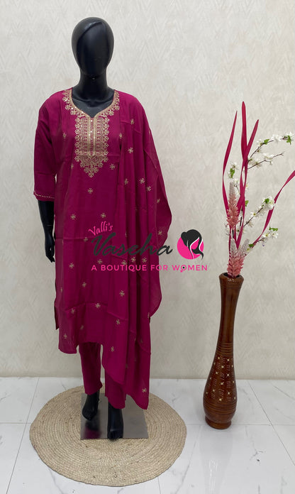 Ready Made |Salwar, Kameez & Duppatta(3pc) | Vedika Silk  | VVRMS023