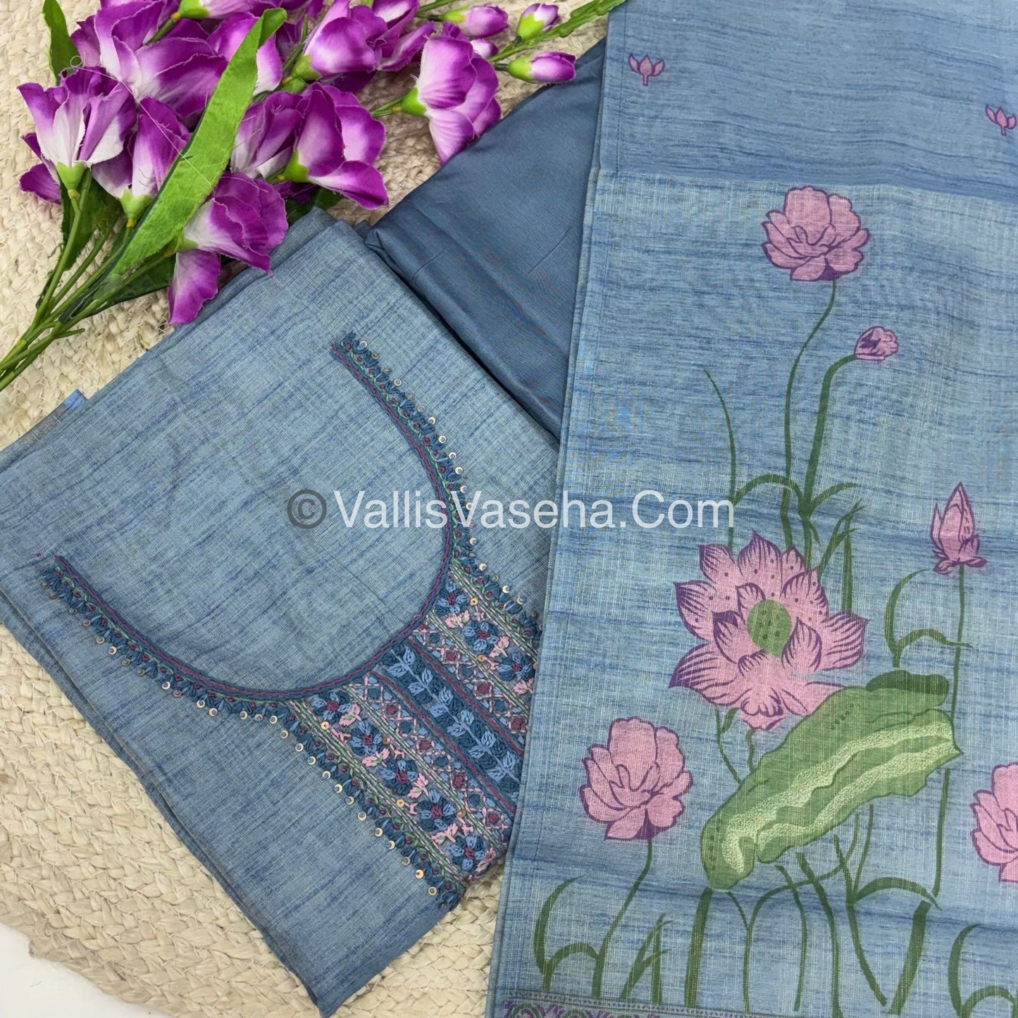 Tissue Linen Salwar Material  | VVUSM017