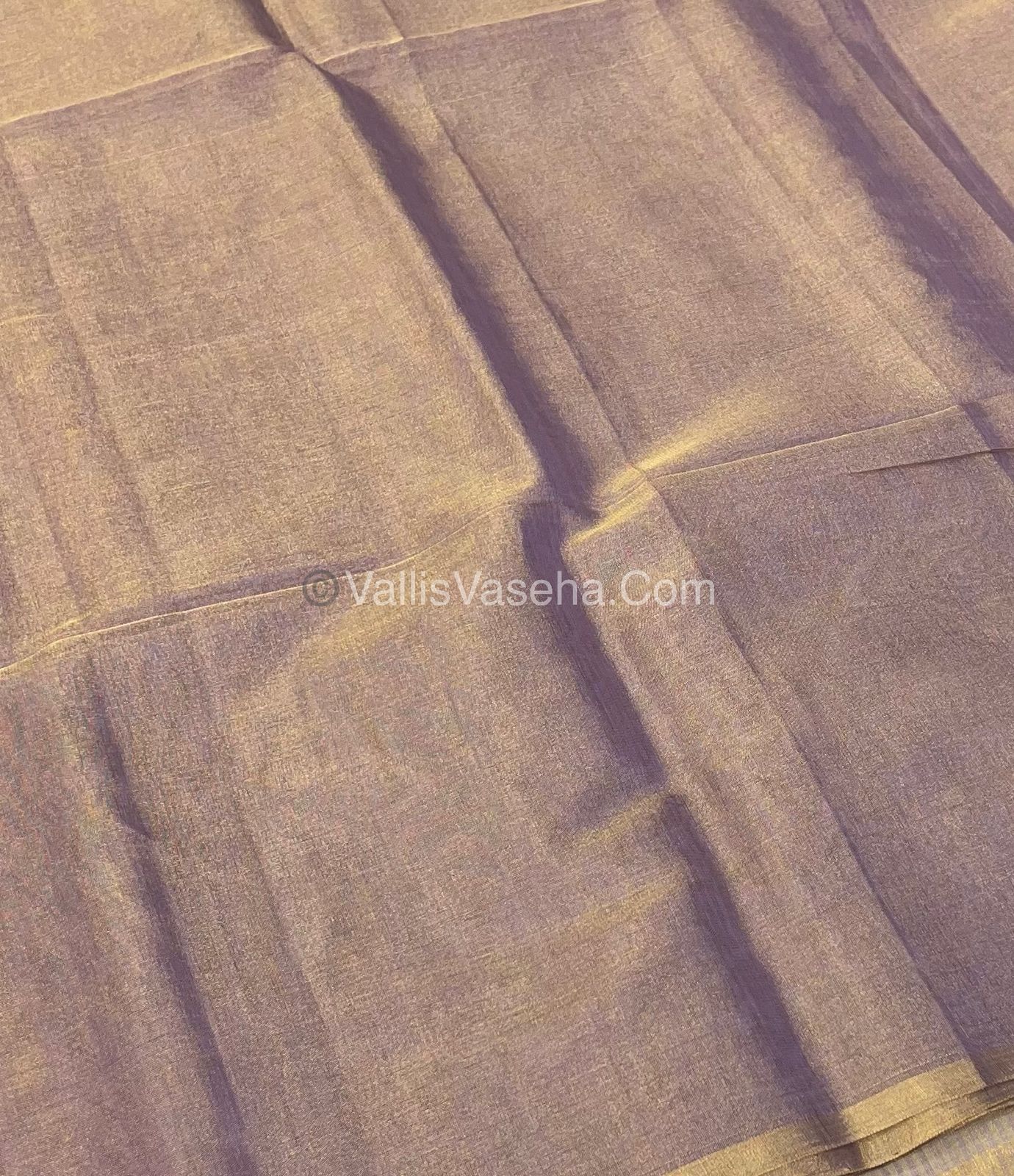 Pure Maheshwari Tissue Silk - Triple Tone Light Lavender & Gold Shade - VVMTS001