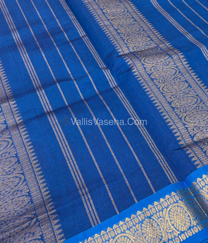 Semi Silk Cotton Saree - Blue With Blue Shade - VVSSC007