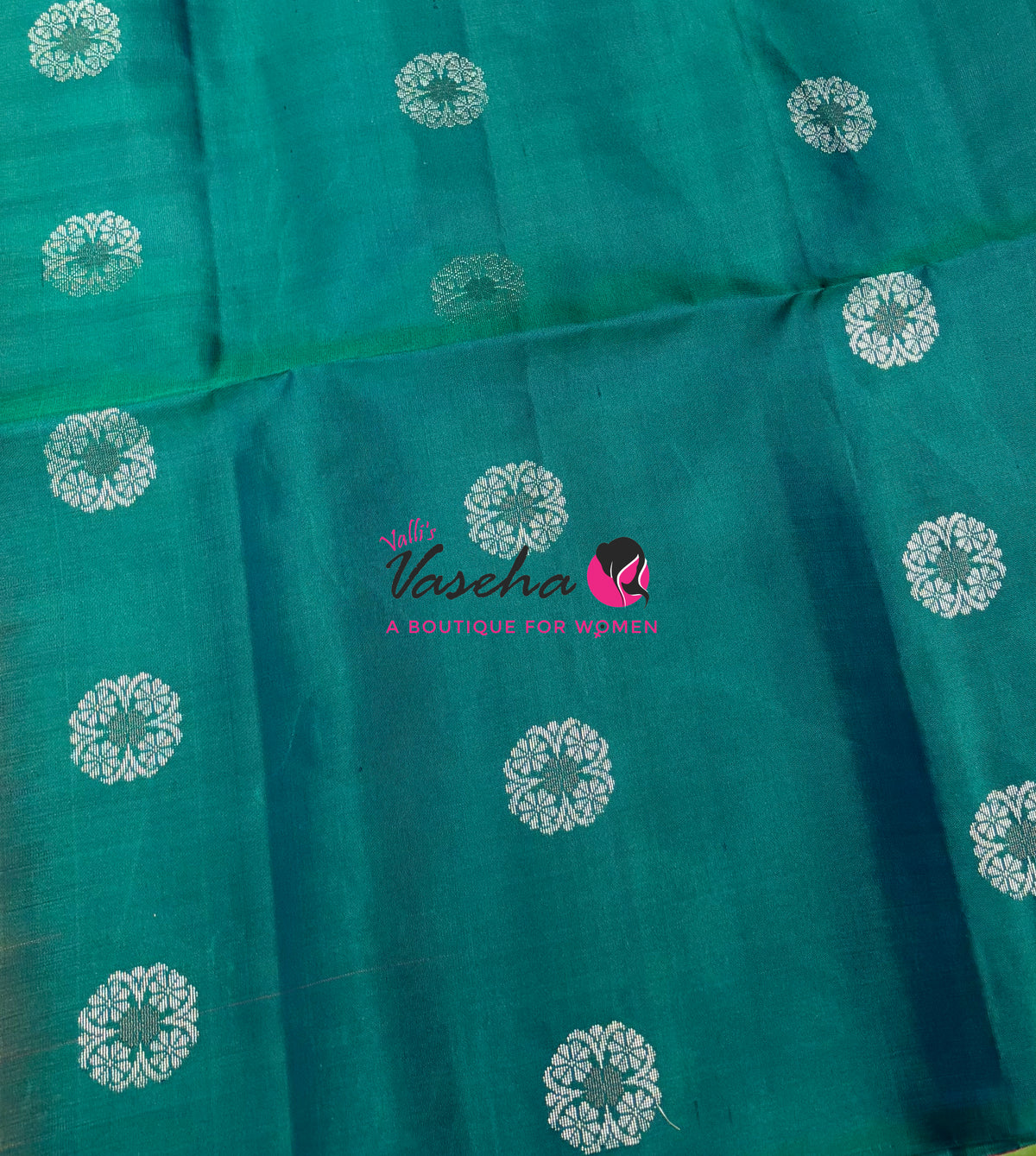 Pure Soft Silk Saree - Border Less  - Dual Tone Pink & Peacock Green Combo - VVPSS055