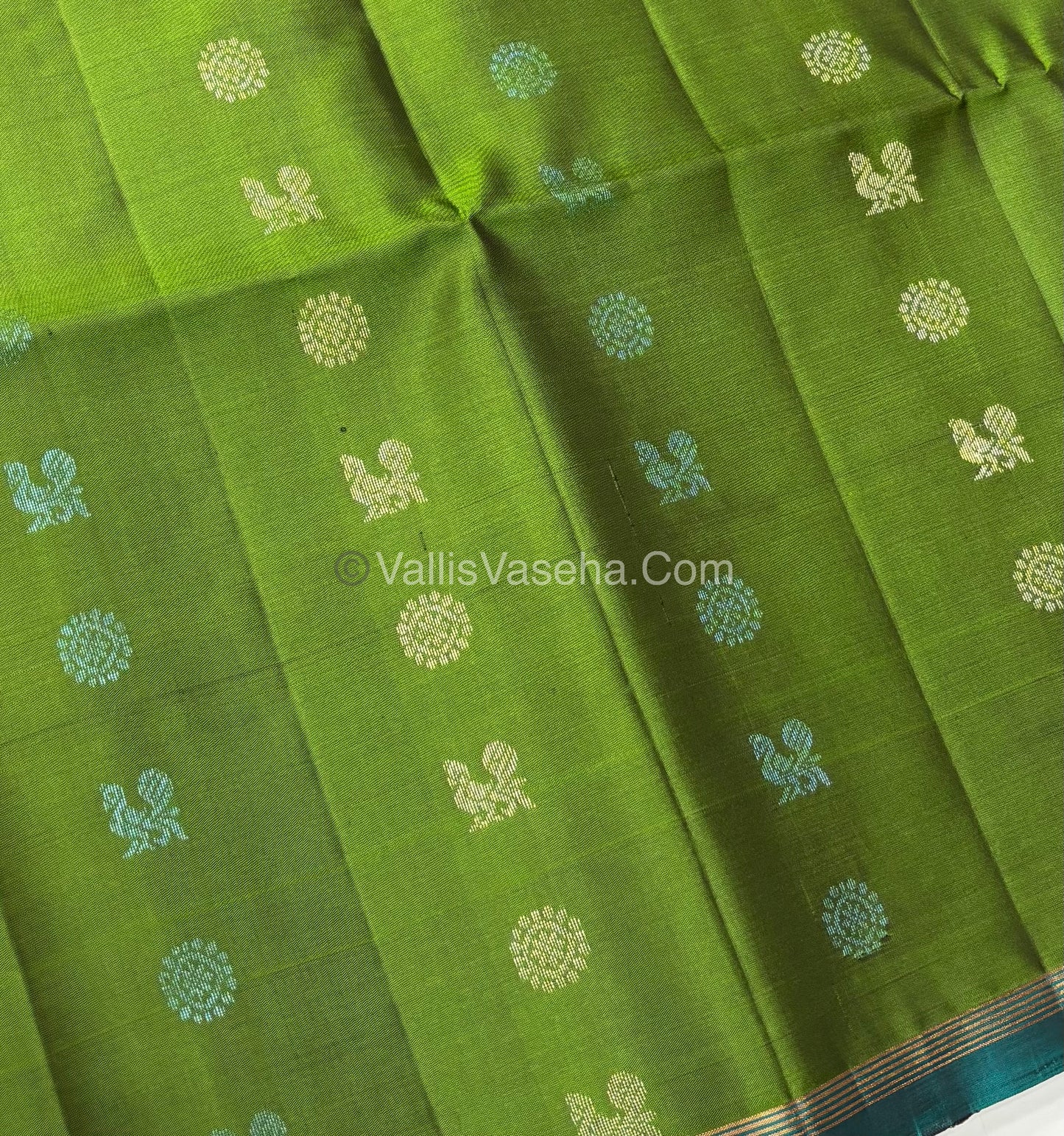 Pure Soft Silk Saree  - Green & Blue Combo  - VVPSS055