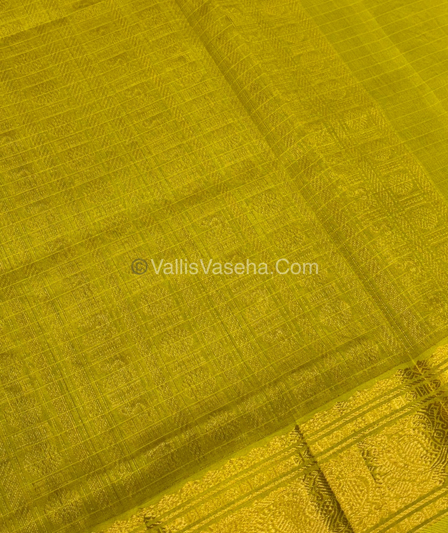 Pure Silk Cotton Saree - Purple  With Lemon Yellow Shade - Lakshadeepam Design - VVPLD001
