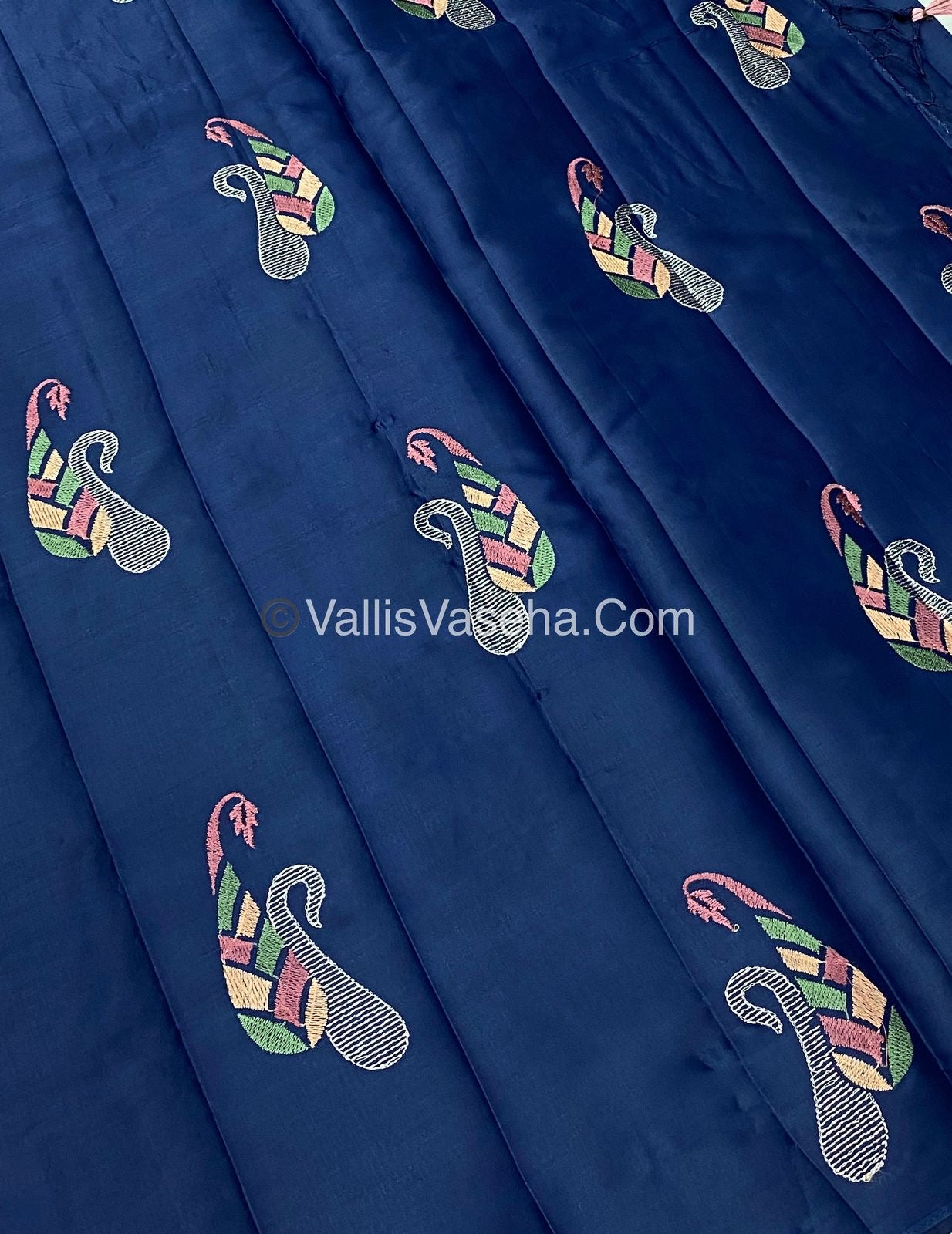 Butter Silk - Navy Blue & Purple Combo - VVBS002