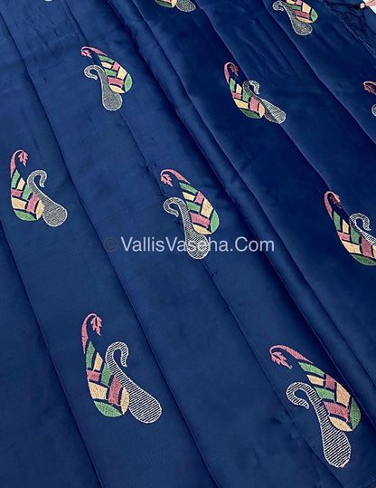 Butter Silk - Navy Blue & Purple Combo - VVBS002