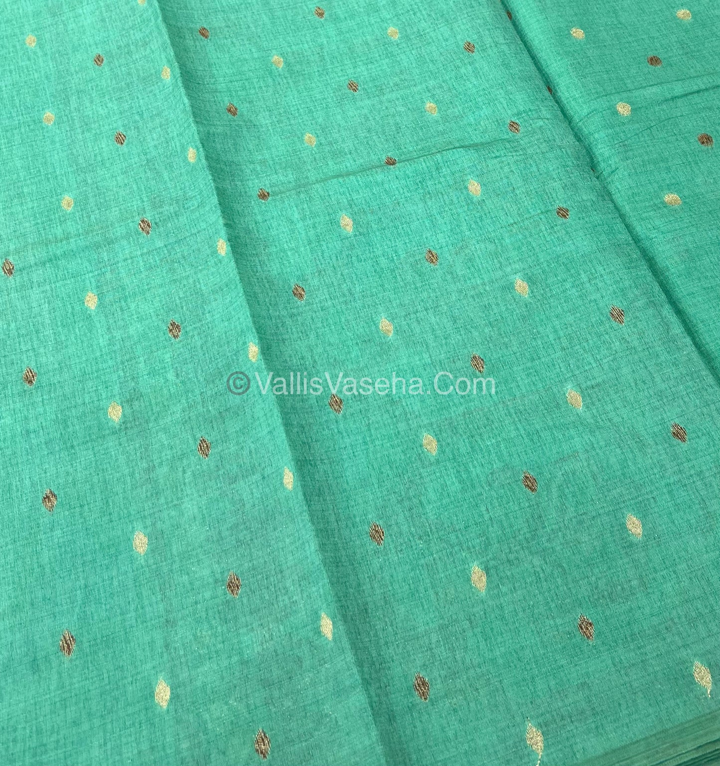 Cherry Tussar - Semi Tussar Silk -  Green - VVSTS009