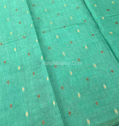 Cherry Tussar - Semi Tussar Silk -  Green - VVSTS009