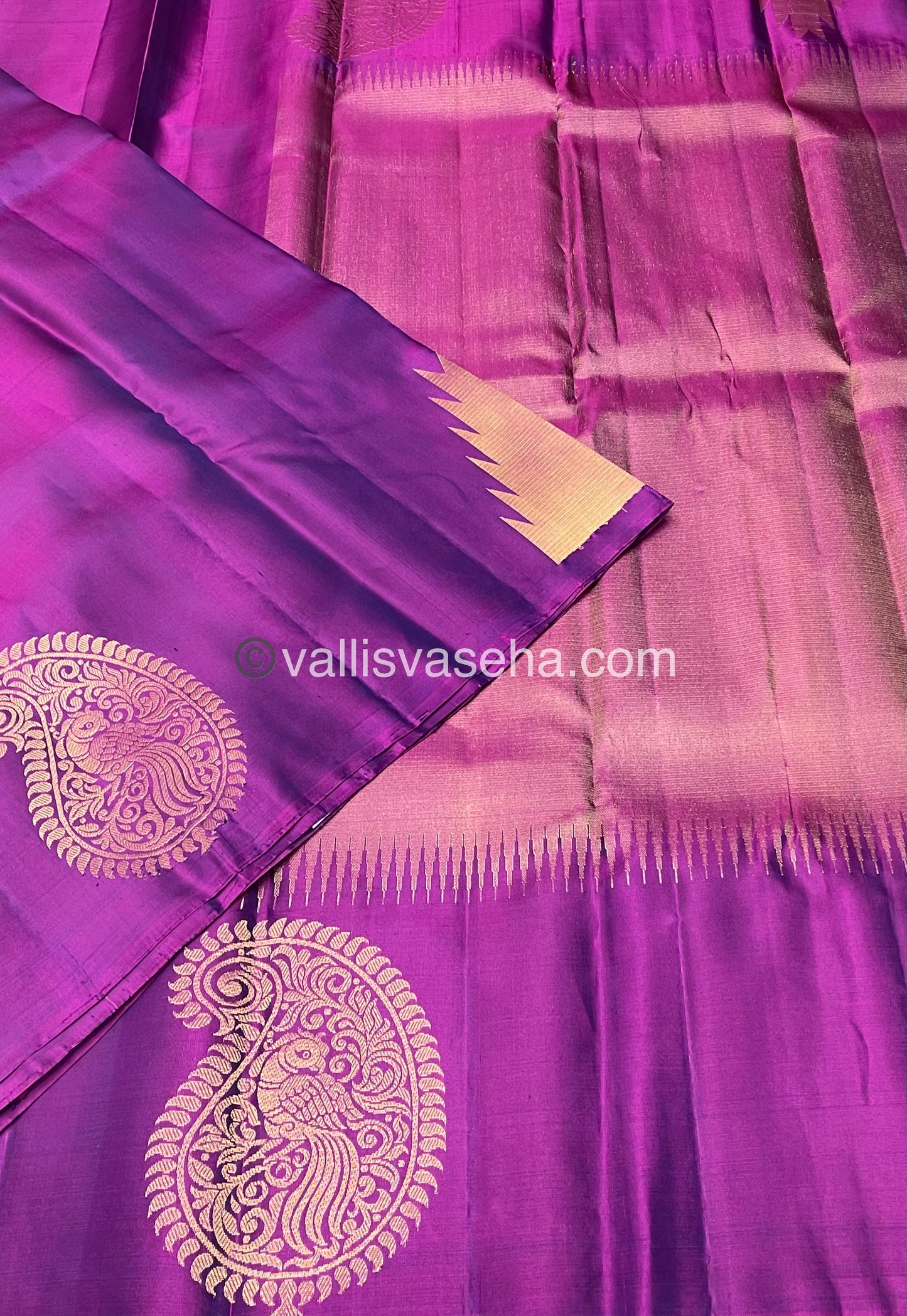 Pure Soft Silk Saree - Jothika Hit design - Purple - VVPSS005