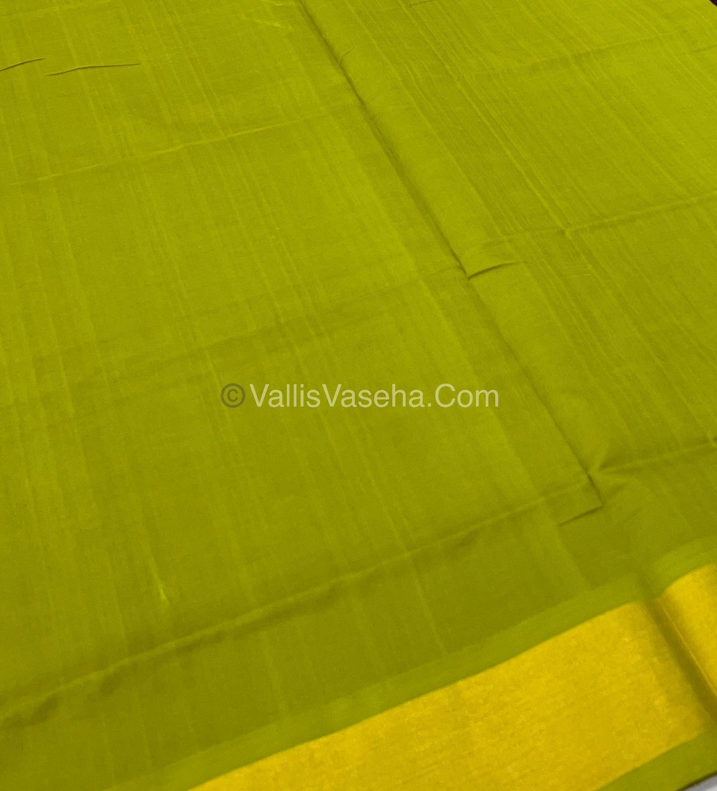 Semi Silk Cotton Saree -  Brown & Mehndi Green Combo - VVSSC001