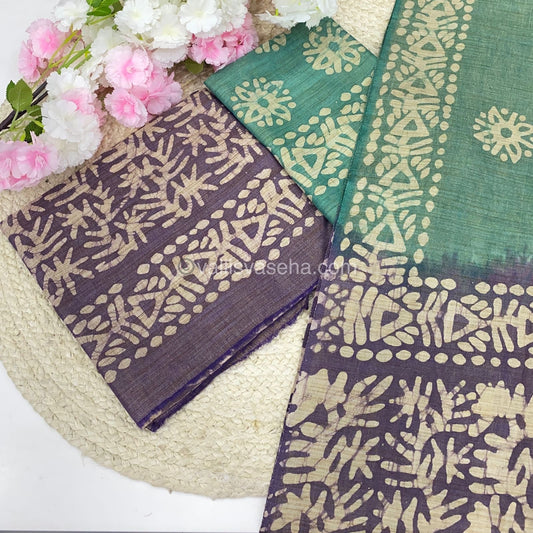 Unstitched Salwar Material- Baswada Batick Printed Silk - VVUSM005