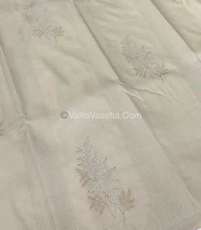 Semi Soft Silk - Border less - Cream Shade -VVSSS026