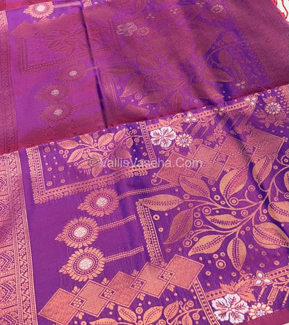 Semi Soft Silk - Border less  - Purple Shade -VVSSS007