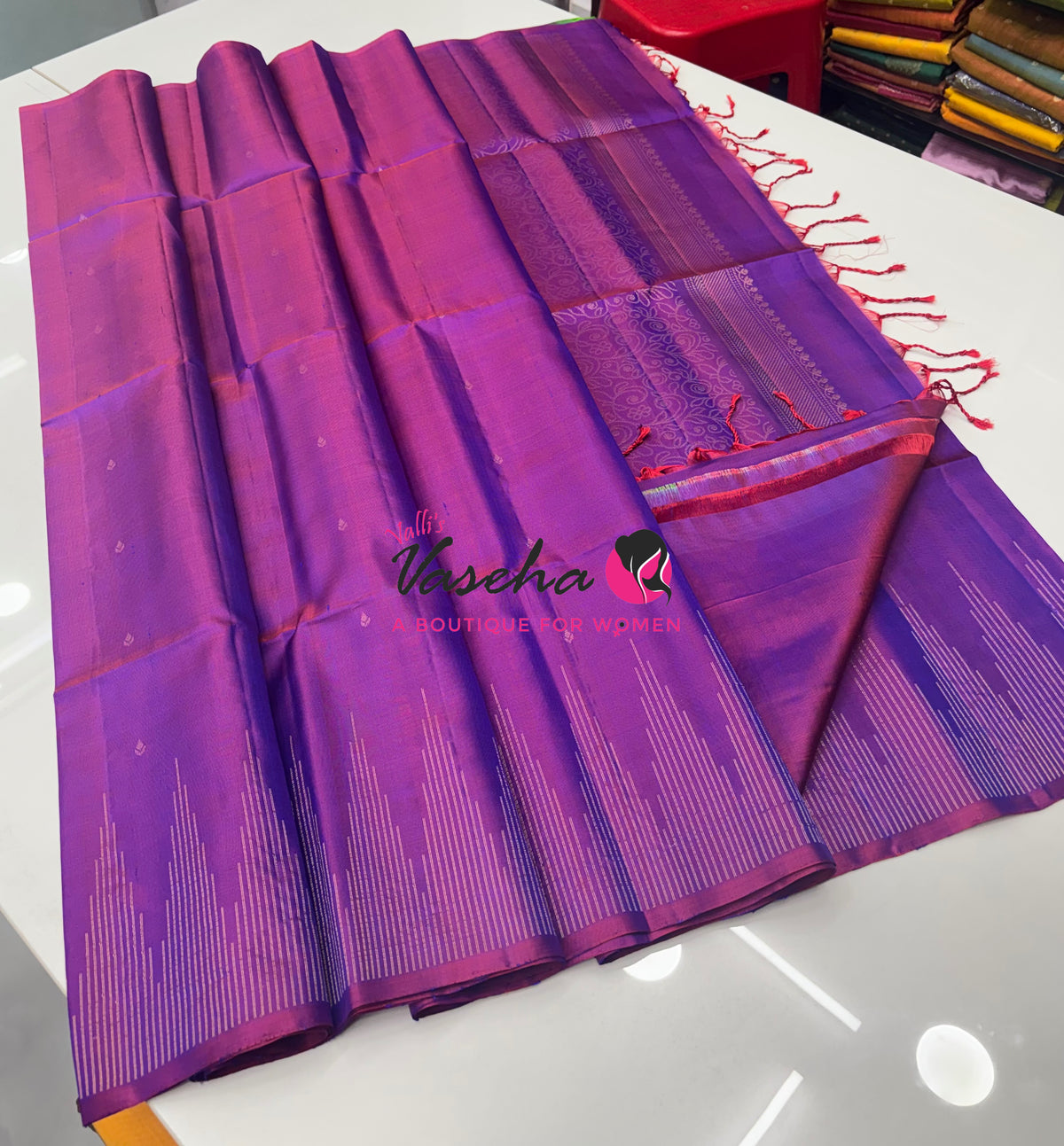 Pure Soft Silk Saree - Purplish Pink Shade - VVPSS061