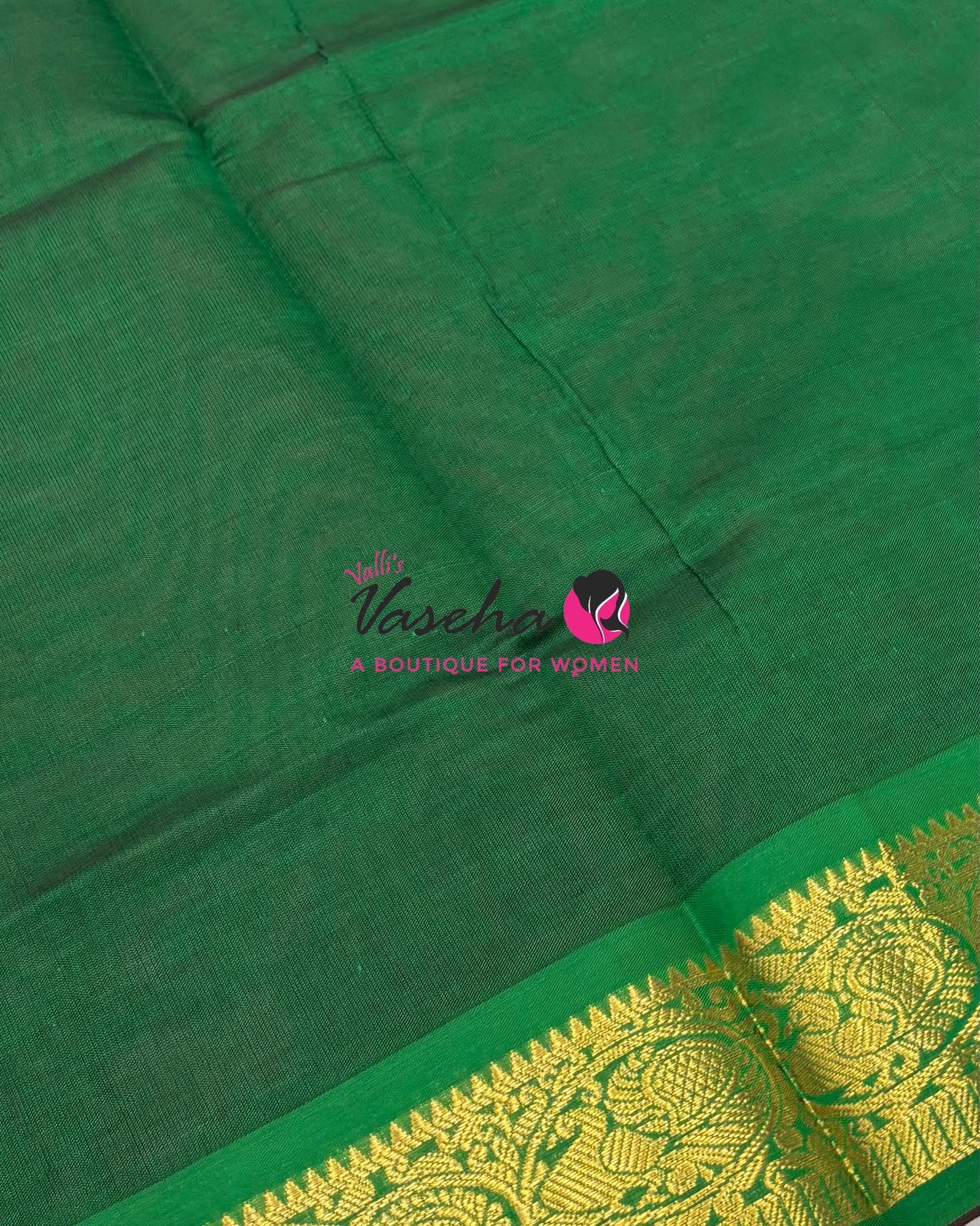 Semi Silk Cotton Saree - Small Round with Zari Butta  -  VVSSC014